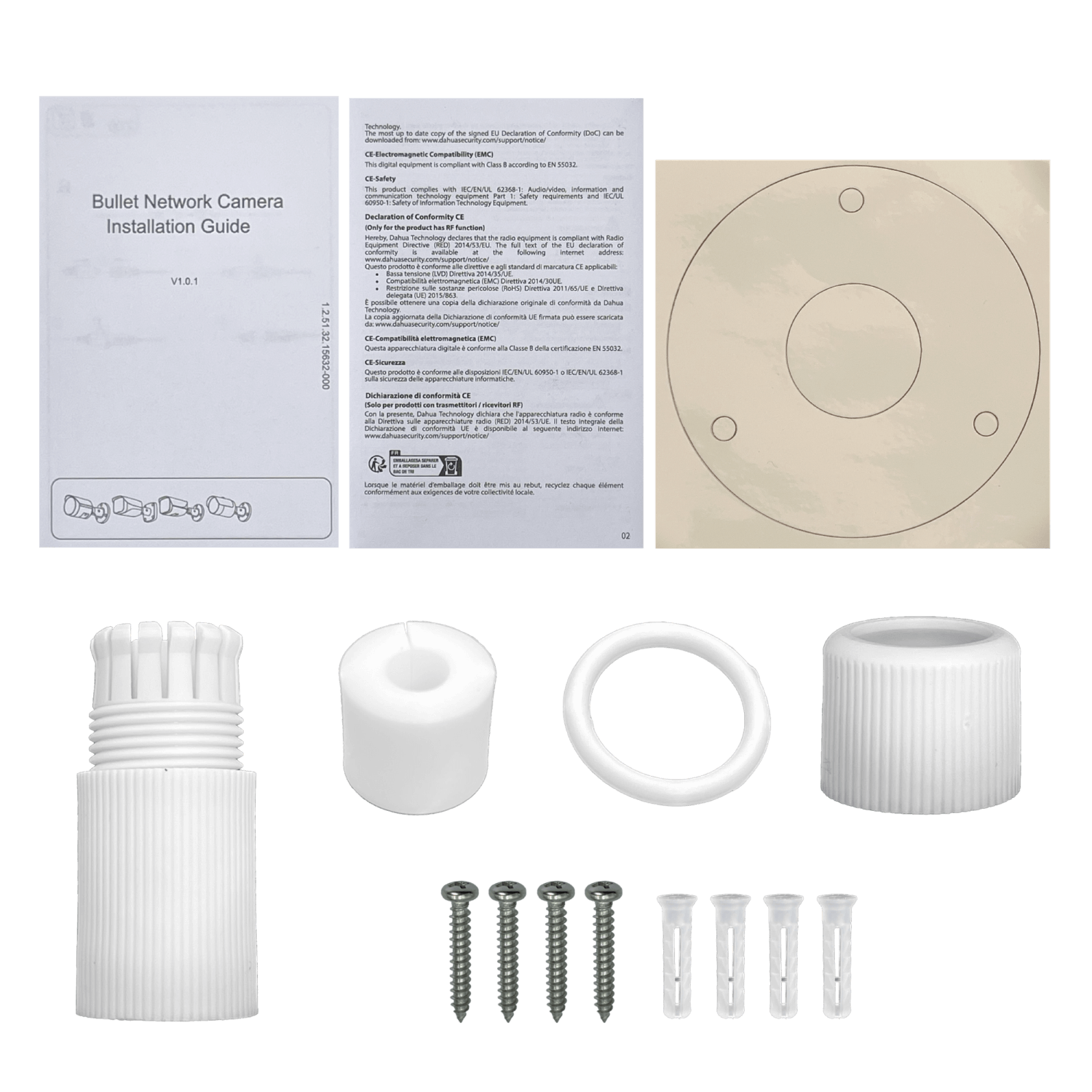 Cámara Bala Dahua 4MP Full Color 2.6mm RCA PoE 30m IP67 MicroSD WizSense SMD HFW3449E 4