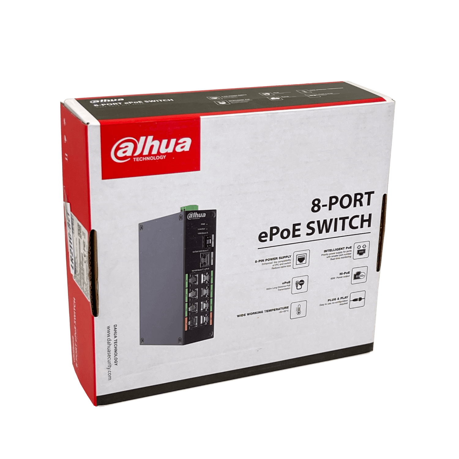 Switch Dahua DH-LR2110-8ET-120 8 Puertos ePoE 120W - PoE Extendido hasta 800m 1