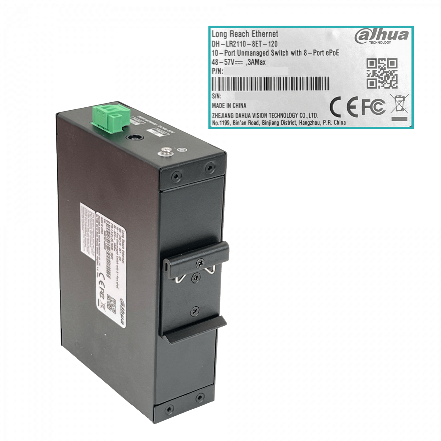 Switch Dahua DH-LR2110-8ET-120 8 Puertos ePoE 120W - PoE Extendido hasta 800m 5