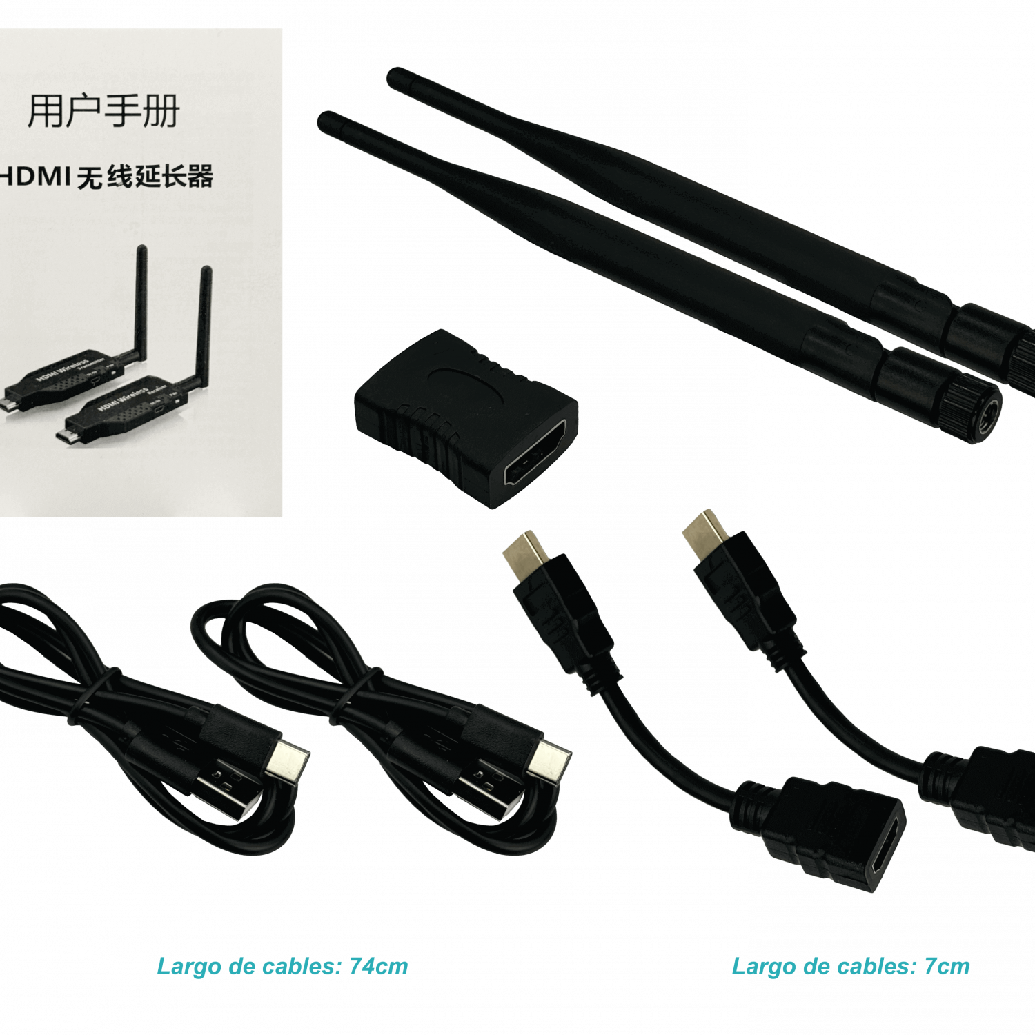 Kit HDMI Inalámbrico HDMI-50MT con Antenas Desmontables, 50m, 5.8GHz 1