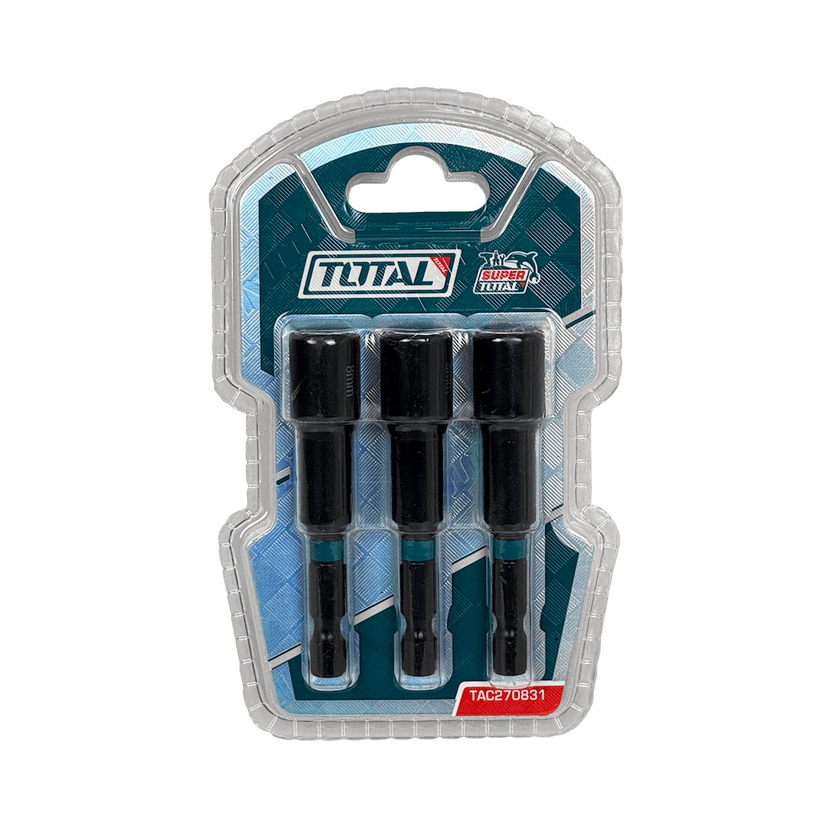 Set de 3 Puntas Hexagonales 8mm 1/4 Largo-65mm TAC270831 TOTAL 3