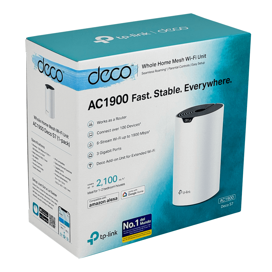 Pack de 1, Sistema Wi-Fi Mesh AC1900 TP-Link Deco S7, Cobertura Total y Conexión Estable en el Hogar 6
