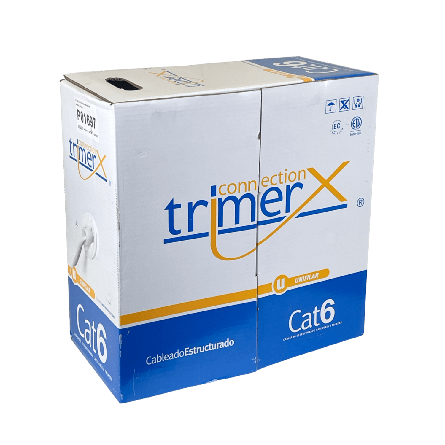 Caja Cable TRIMERX AWG23 LSHZ CAT6 Gris, Unifilar, 305m, Cobre 3