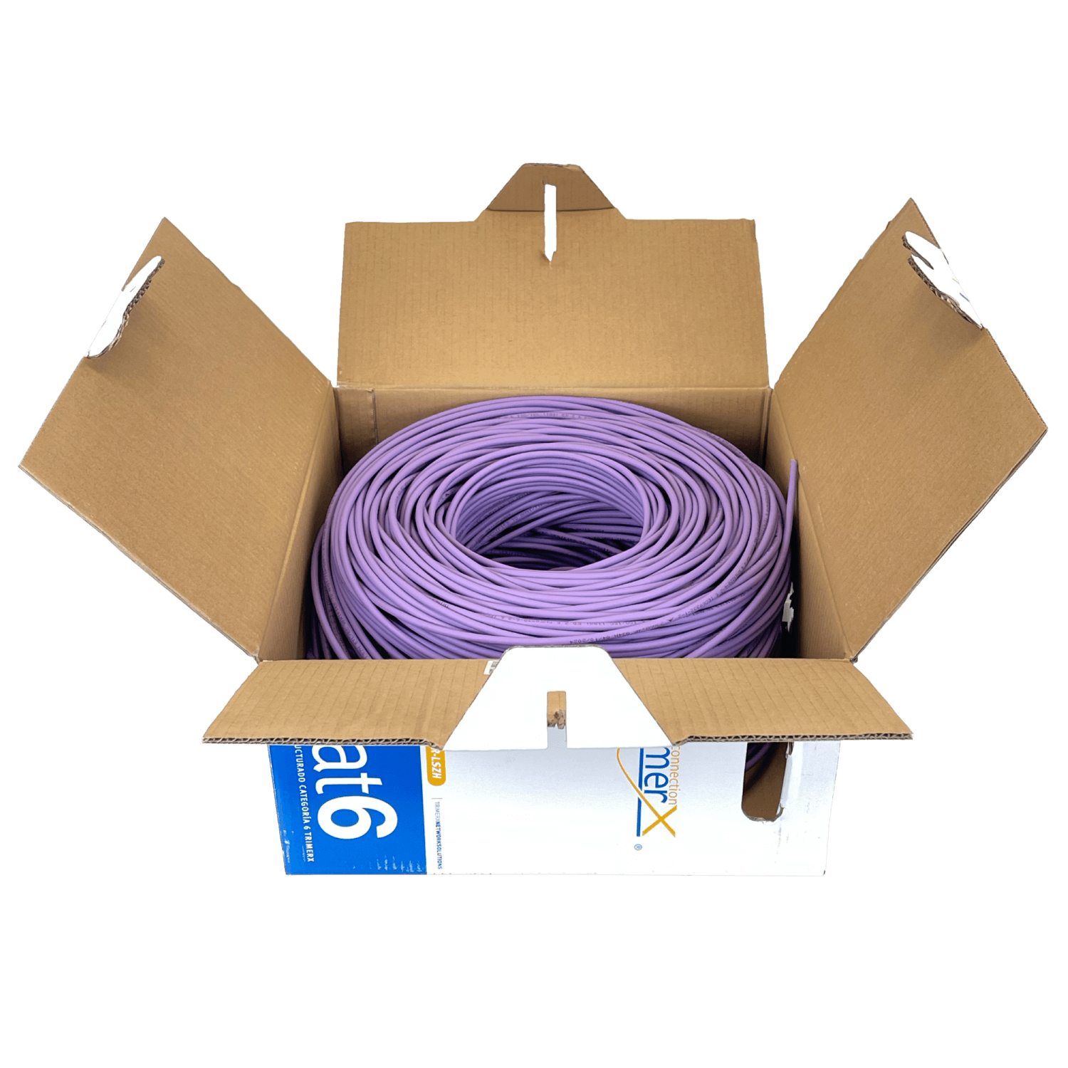 Caja Cable TRIMERX AWG23 LSHZ CAT6 Violeta, Unifilar, 305m, Cobre 3
