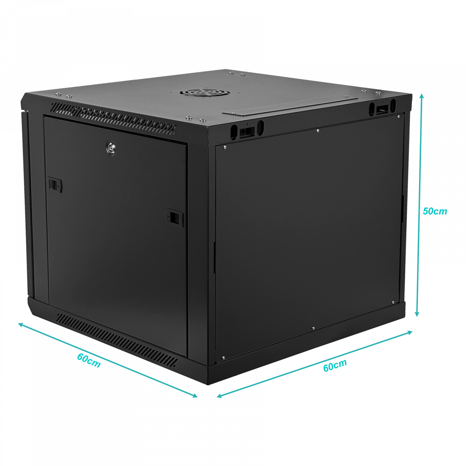 Gabinete Pared LINKMADE RK09-6LD 9U Fondo 60cm Negro Desarmado 1