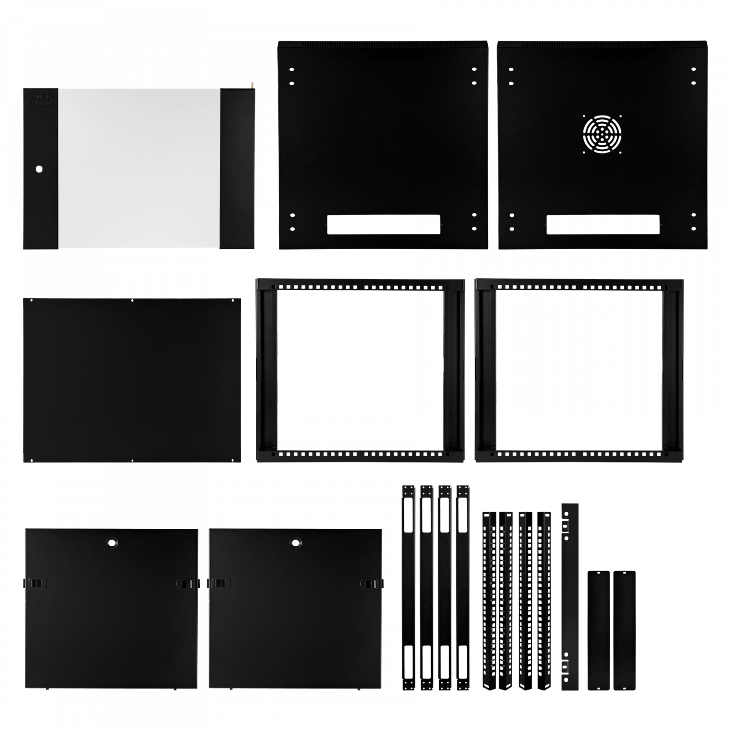 Gabinete Pared LINKMADE RK09-6LD 9U Fondo 60cm Negro Desarmado 4