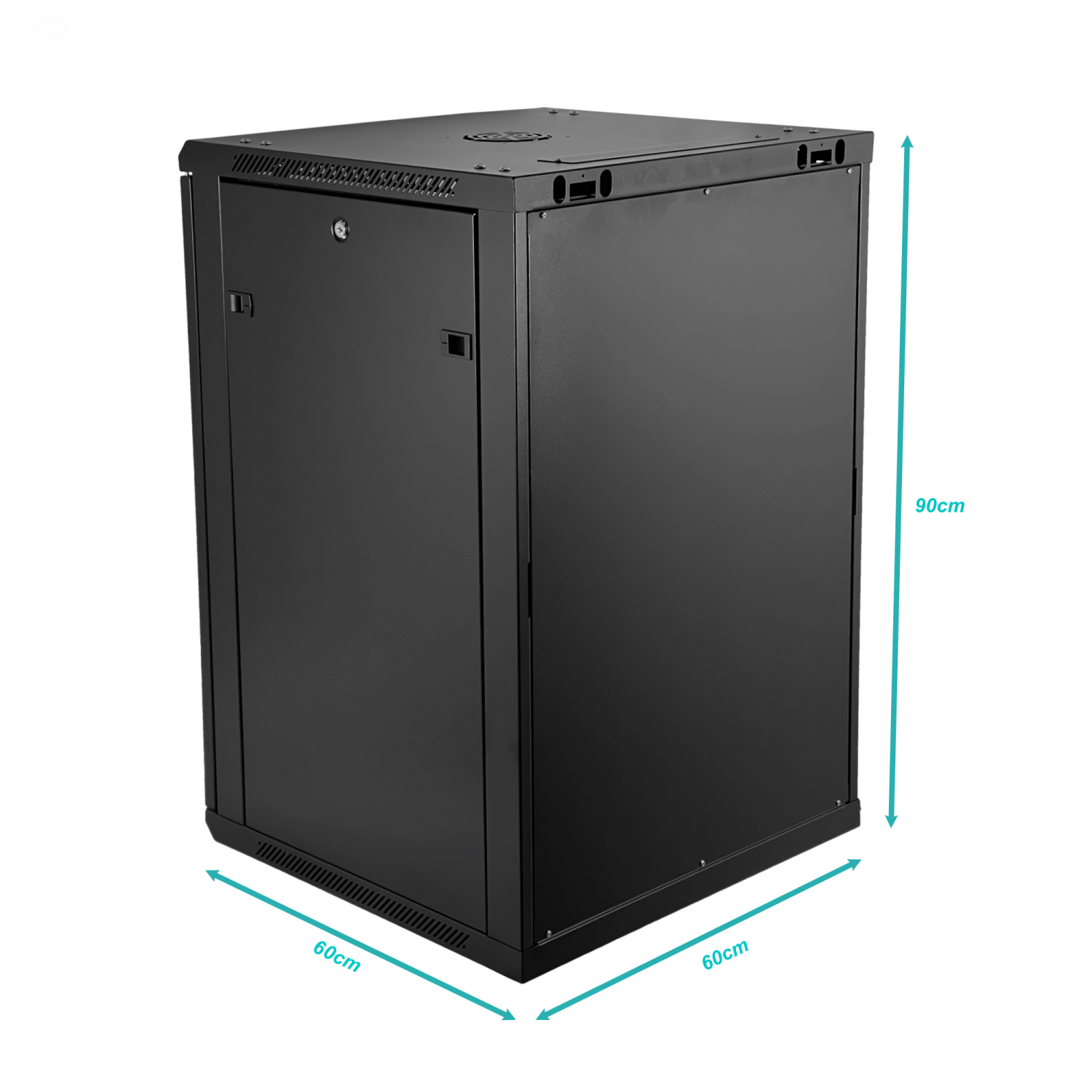 Gabinete Rack LINKMADE RK18-6LD 18U 60cm de Fondo Desarmado para Montaje en Pared - Negro 6