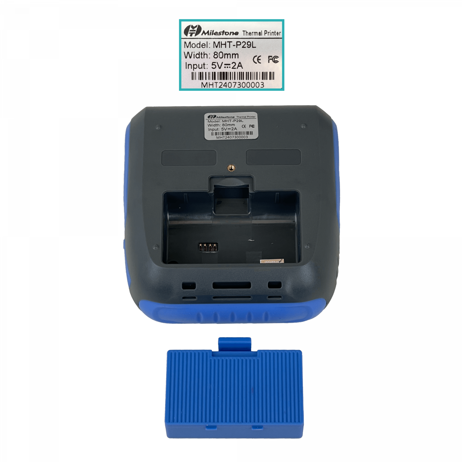 Impresora Portátil Térmica MILESTONE MHT-P29L Bluetooth USB-C 80mm Alimentación 5V/1A 2