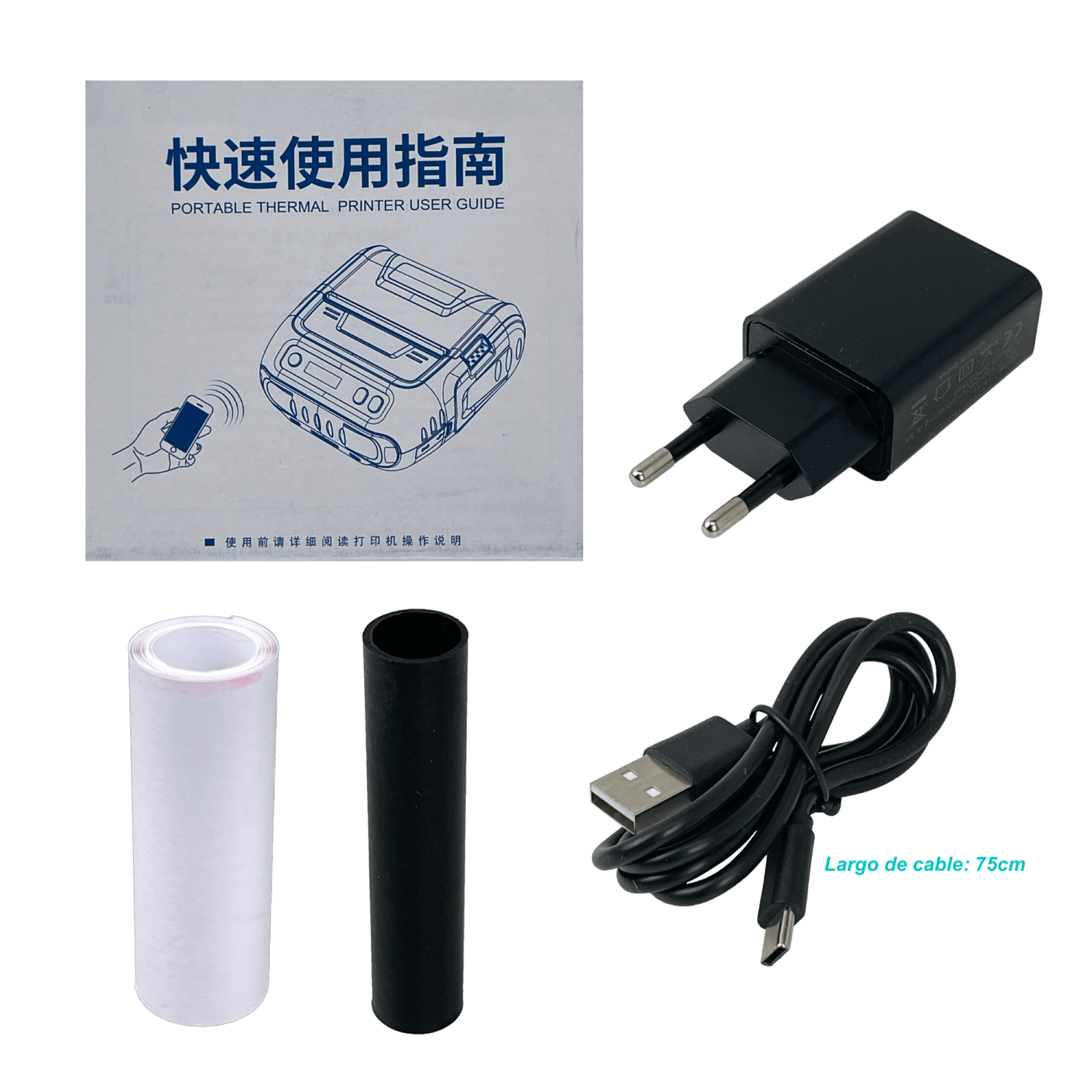 Impresora Portátil Térmica MILESTONE MHT-P29L Bluetooth USB-C 80mm Alimentación 5V/1A 5