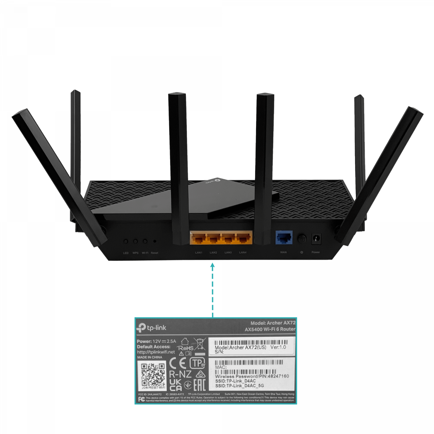 Router TP-Link Archer AX72 - Wi-Fi 6 de Doble Banda AX5400, Gigabit, OFDMA, MU-MIMO 7