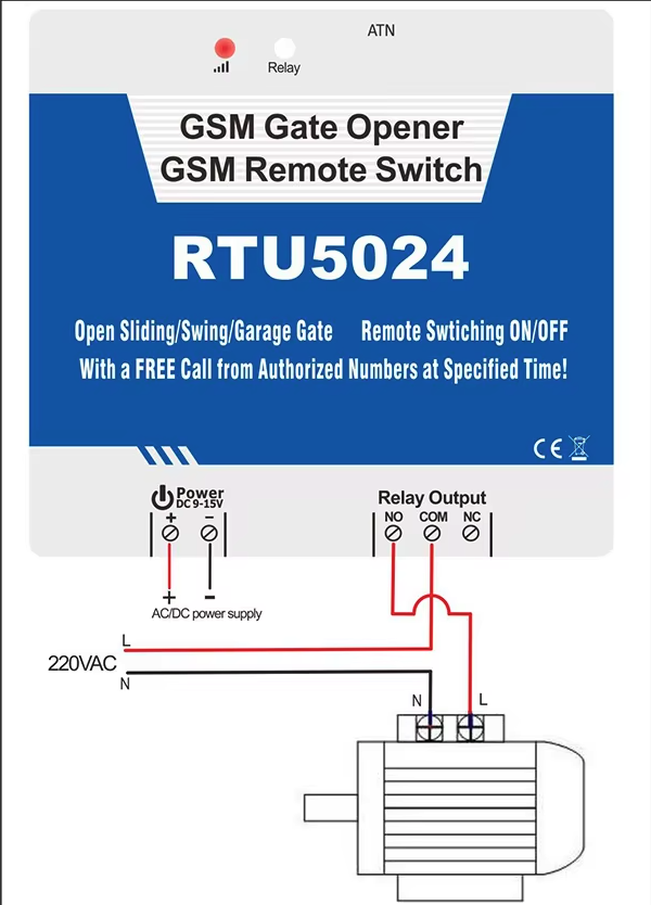 Controlador de Acceso GSM RTU5024 2G 1-SIM NA/NC 9–24VDC 4
