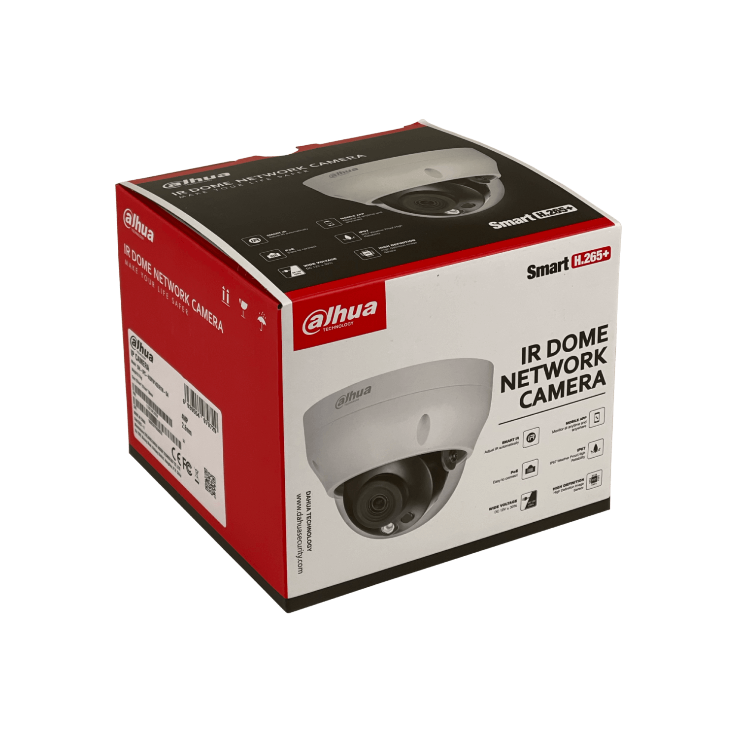 Cámara Domo Dahua 4MP Fijo 2.8mm PoE IR30m IP67 Smart WizSense HDPW1431R1N-0280B 5