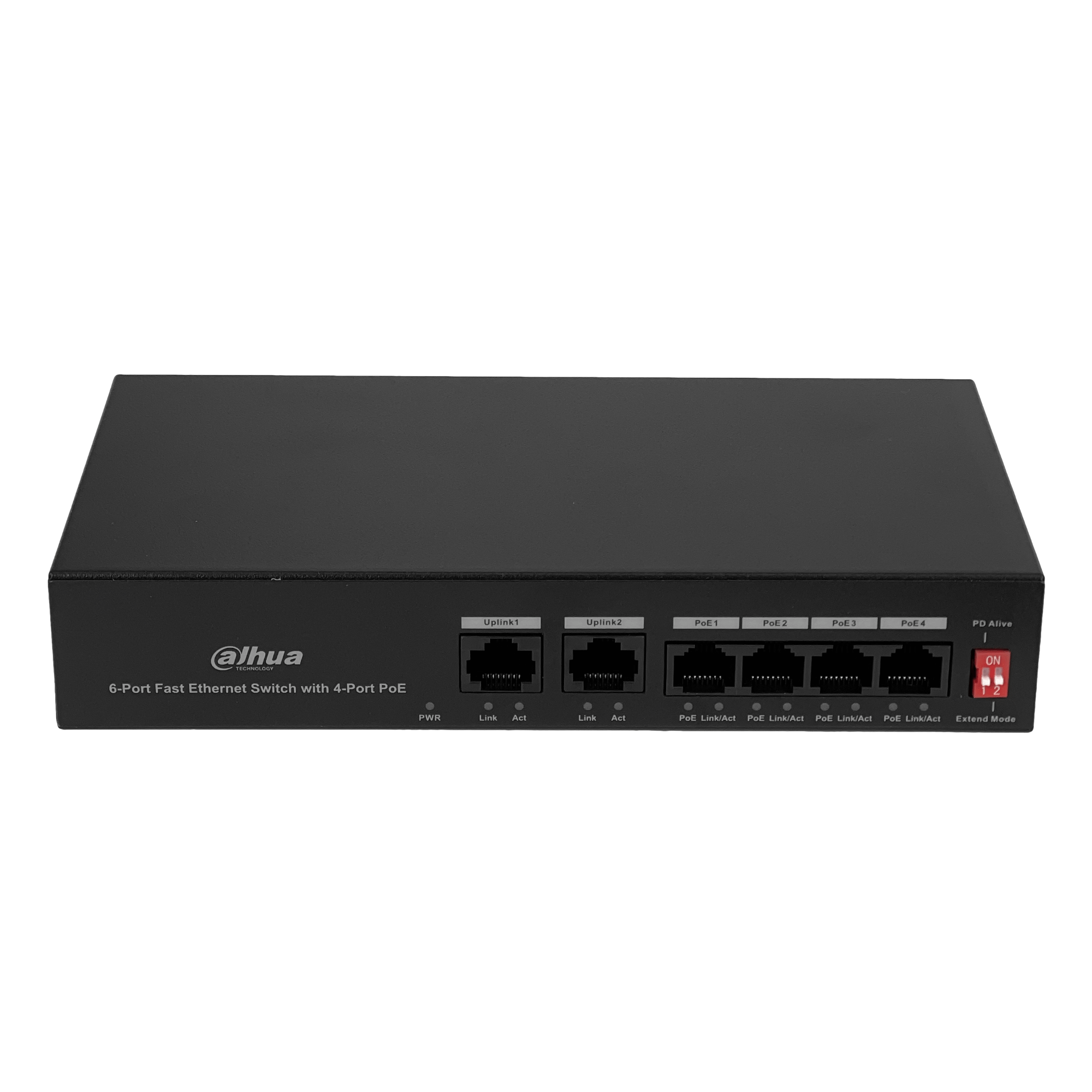 Switch 6 Puertos (4 PoE+af/at) + 2 Uplink 36W No Administrable, Dahua PFS3006-4ET-36 1