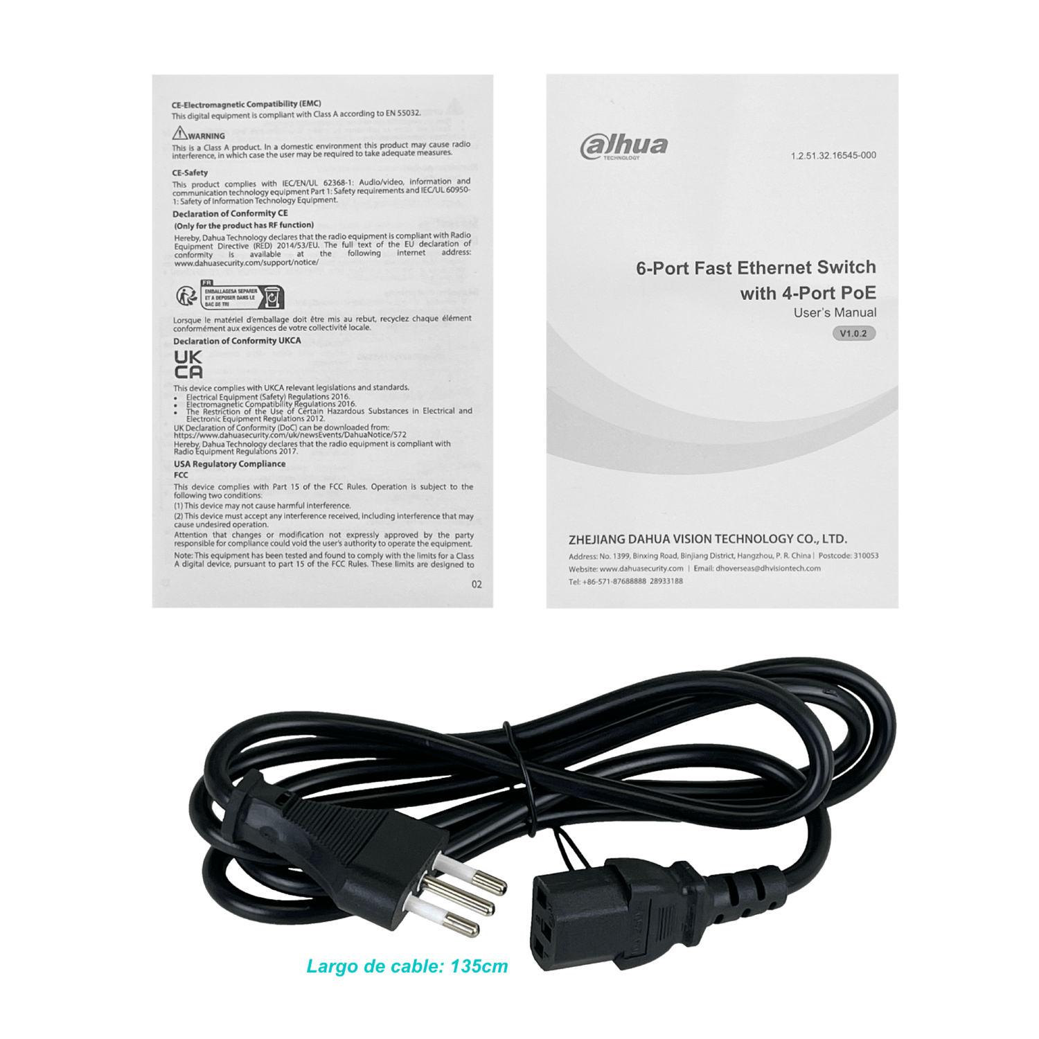 Switch 6 Puertos (4 PoE+af/at) + 2 Uplink 36W No Administrable, Dahua PFS3006-4ET-36 5