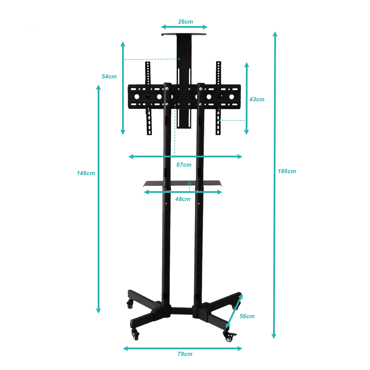 Soporte TV Móvil 32-65 Pulgadas con Ruedas 3