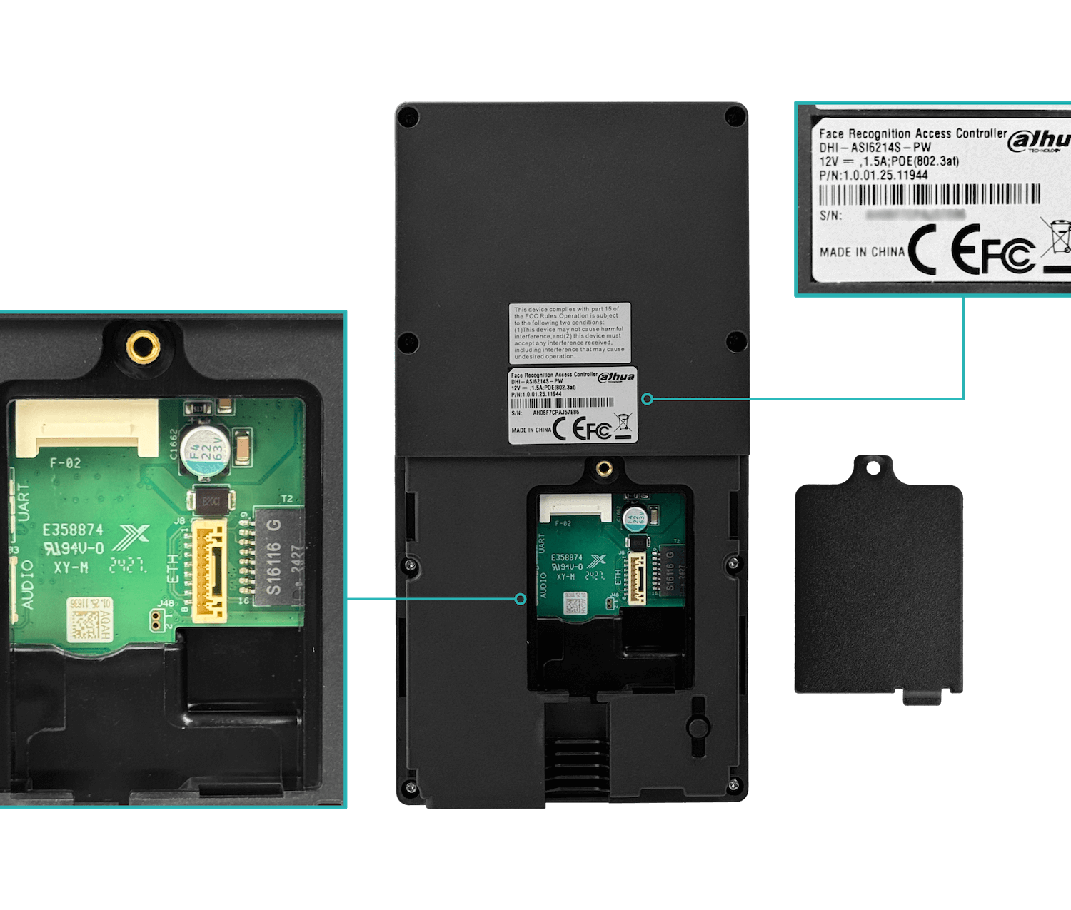 Control de Acceso Facial + Huella + Tarjeta NFC IP65 WiFi/PoE, Dahua DHI-ASI6214S-PW 1