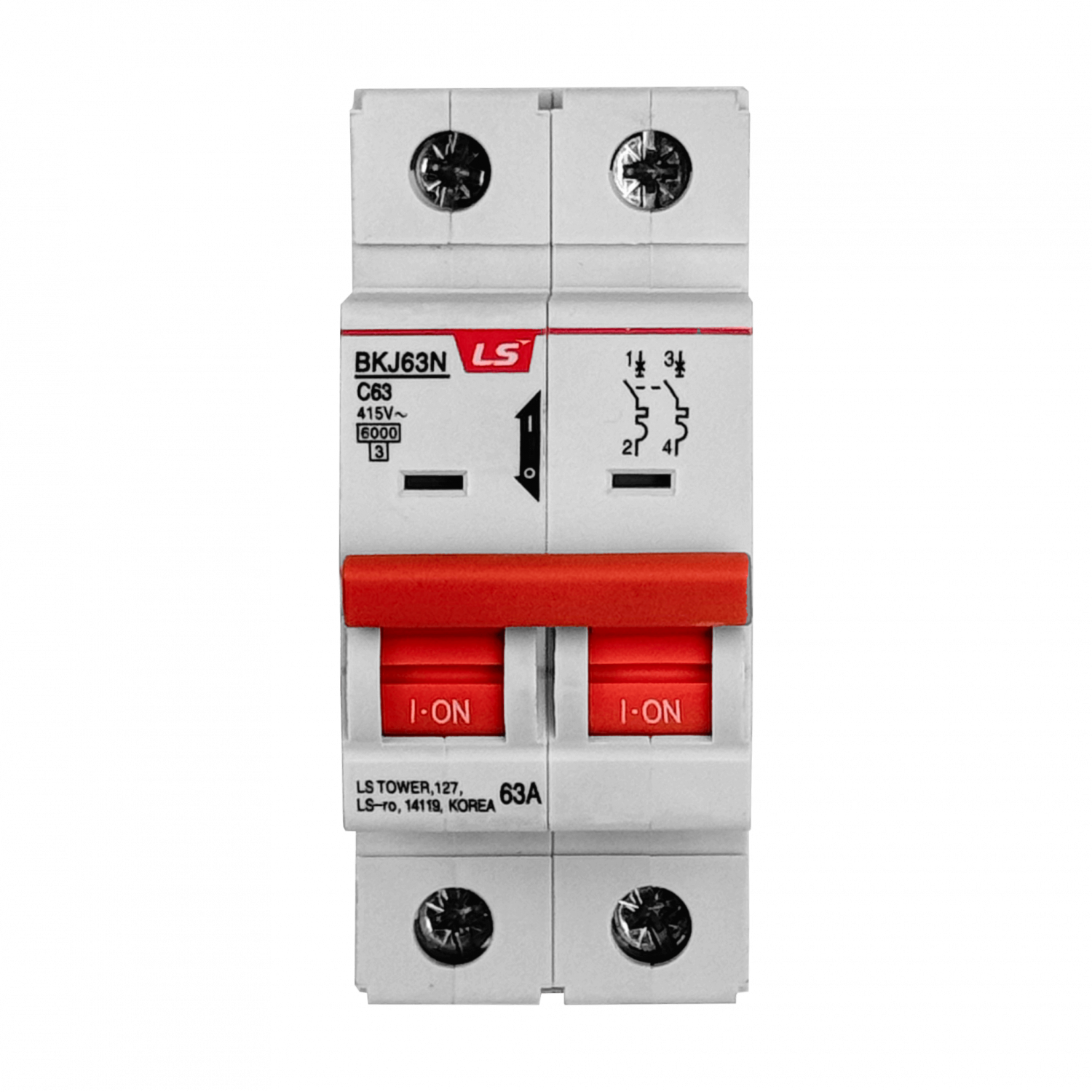 LS 2x63A 6kA 230/400V Interruptor Automatico Bipolar 2x63A Curva C63 3