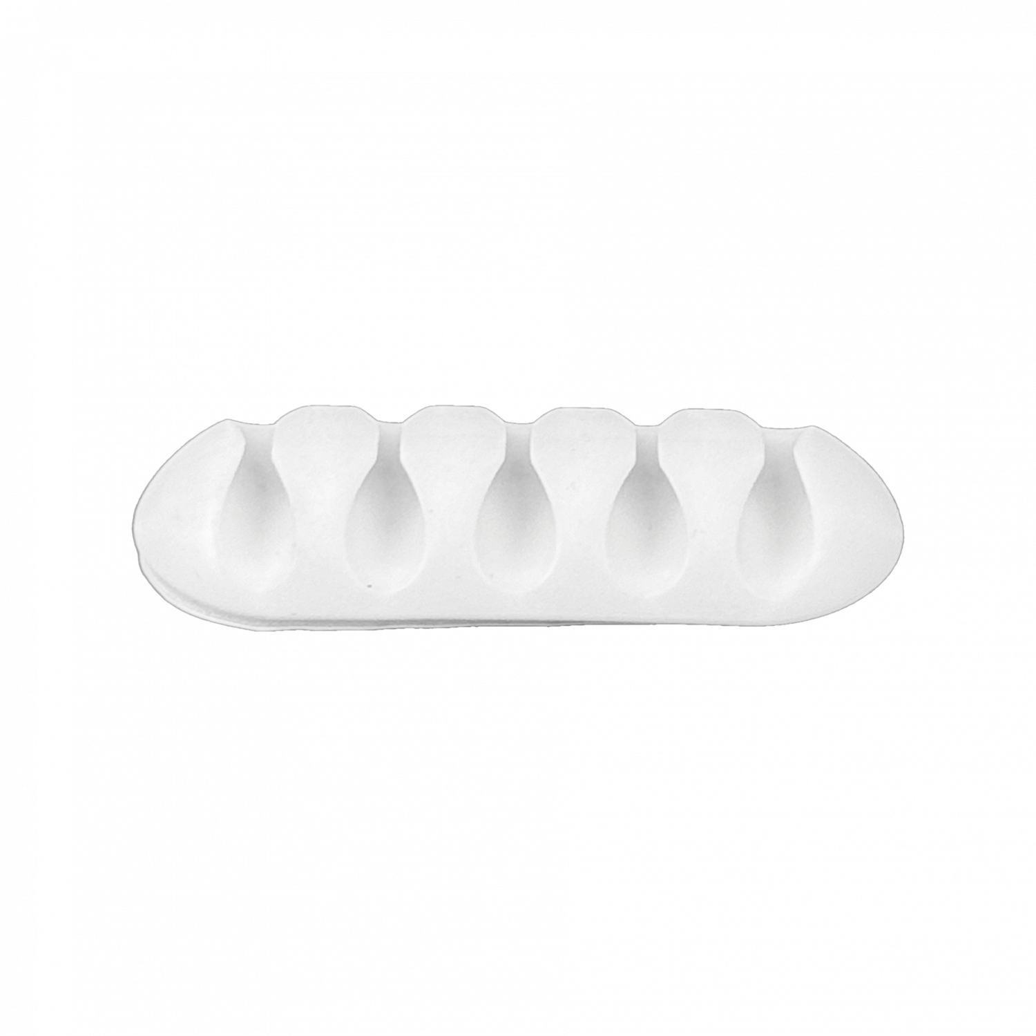 Organizador de 5 Cable Escritorio Adhesivo Silicona Blanco 27x67mm 1