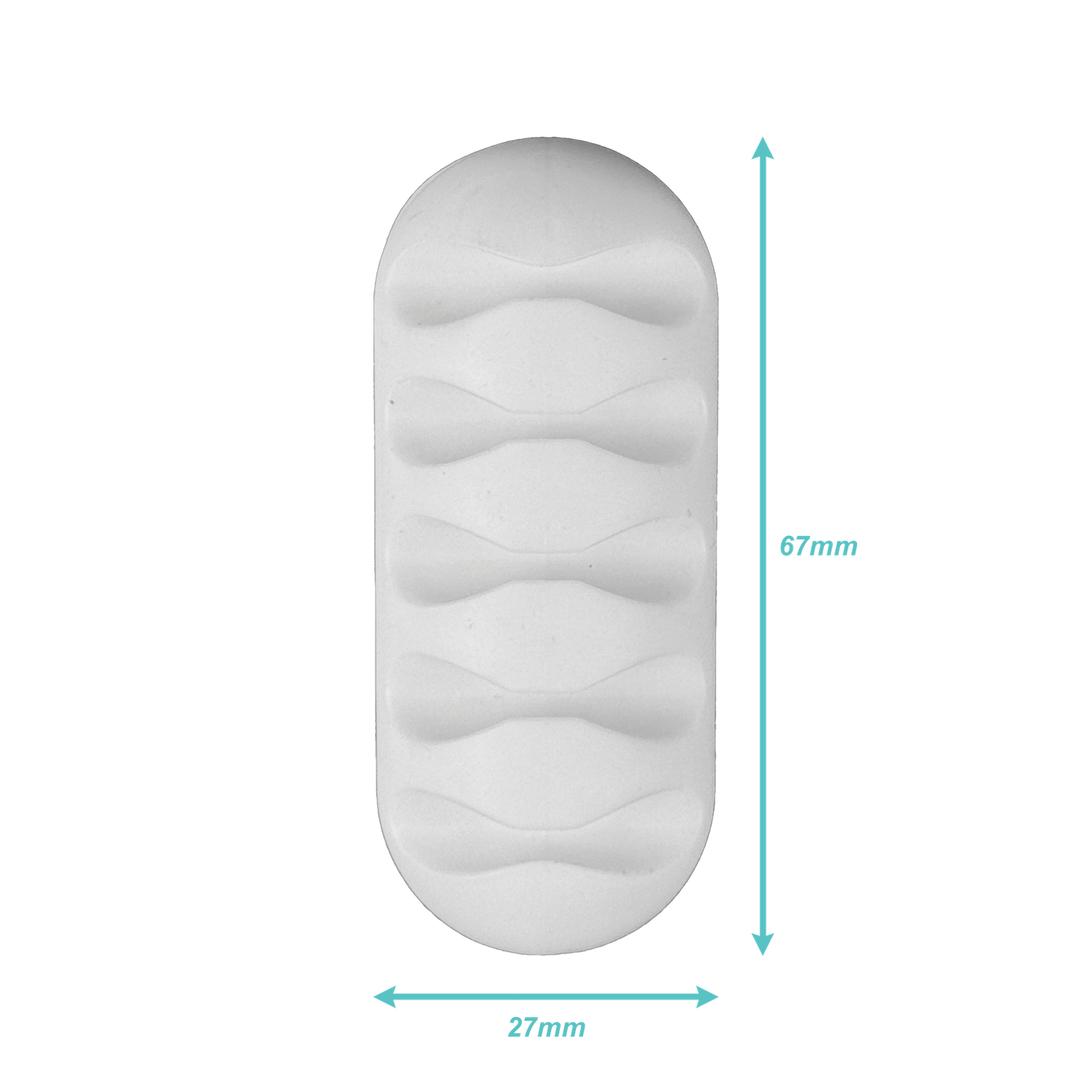 Organizador de 5 Cable Escritorio Adhesivo Silicona Blanco 27x67mm 3