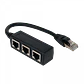 Adaptador de Red Divisor de Cable Ethernet CAT6 1-RJ45-M 3-RJ45-H - Miniatura 2