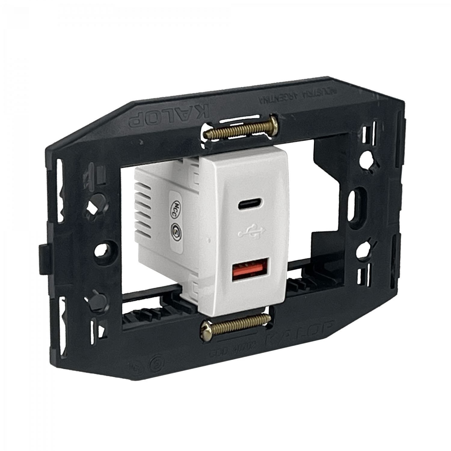 KALOP Type-C 1xUSB-C 1xUSB-A Total 3A 10W 100-240VAC Bastidor KS40493 1