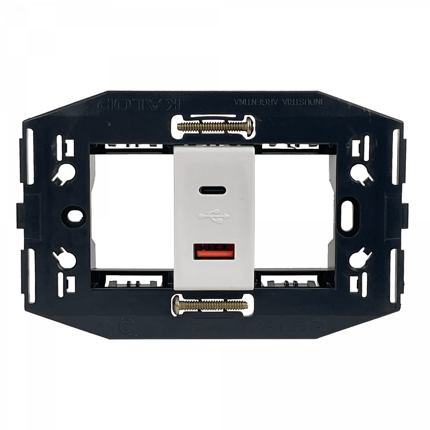 KALOP Type-C 1xUSB-C 1xUSB-A Total 3A 10W 100-240VAC Bastidor KS40493 5