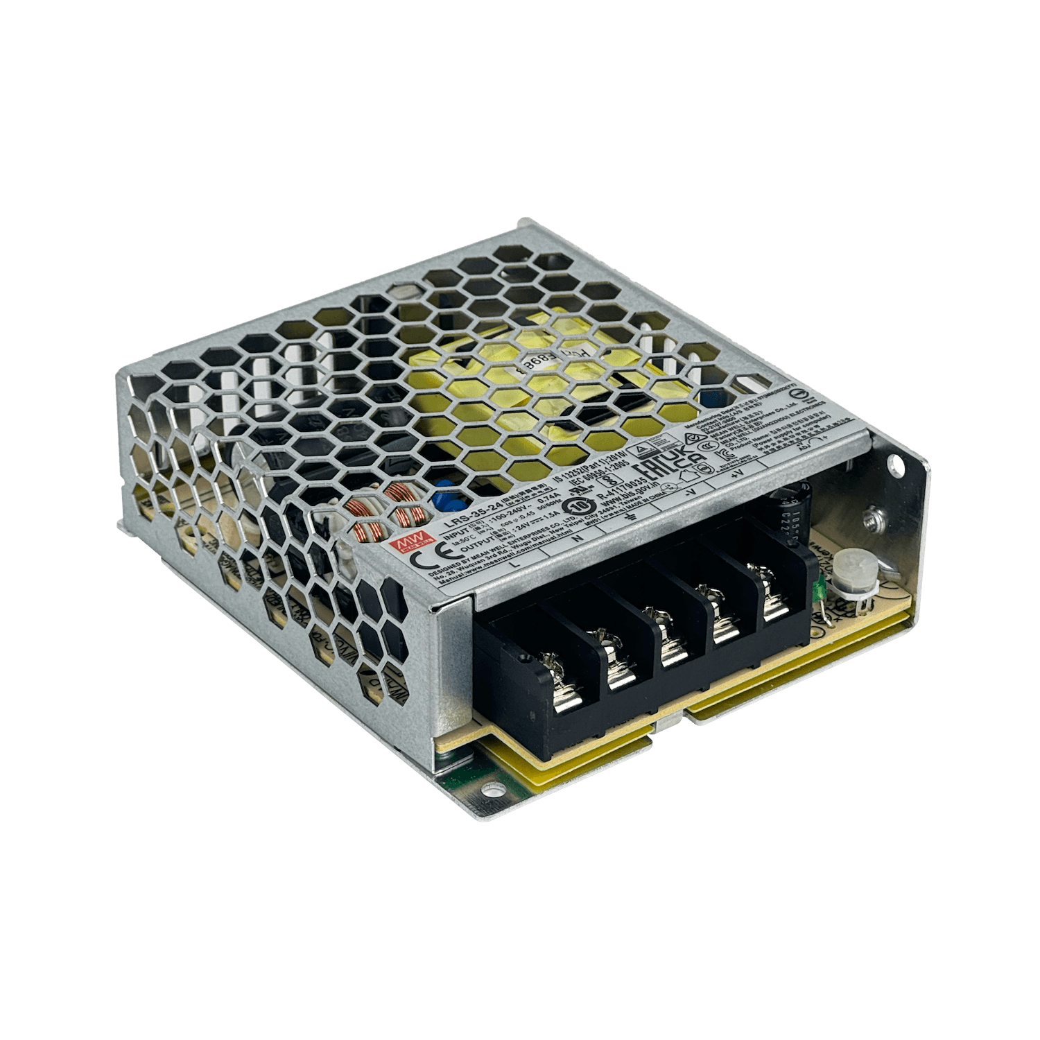 Fuente de Poder MEANWELL 36W 24V - Open-Frame, voltaje ajustable para múltiples aplicaciones 2
