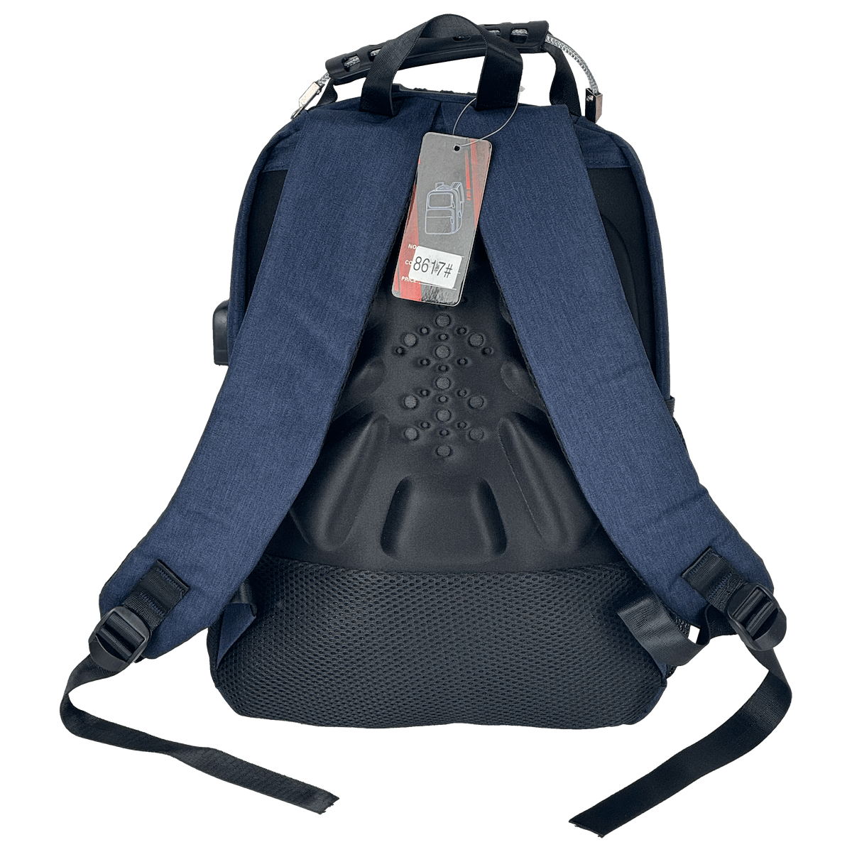 Mochila Azul 16” con USB y Plug 3.5mm para Notebook 31x40cm 3