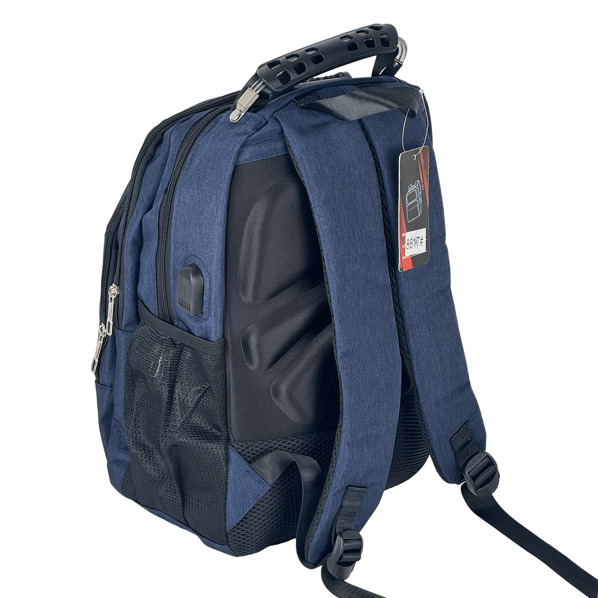 Mochila Azul 16” con USB y Plug 3.5mm para Notebook 31x40cm 5