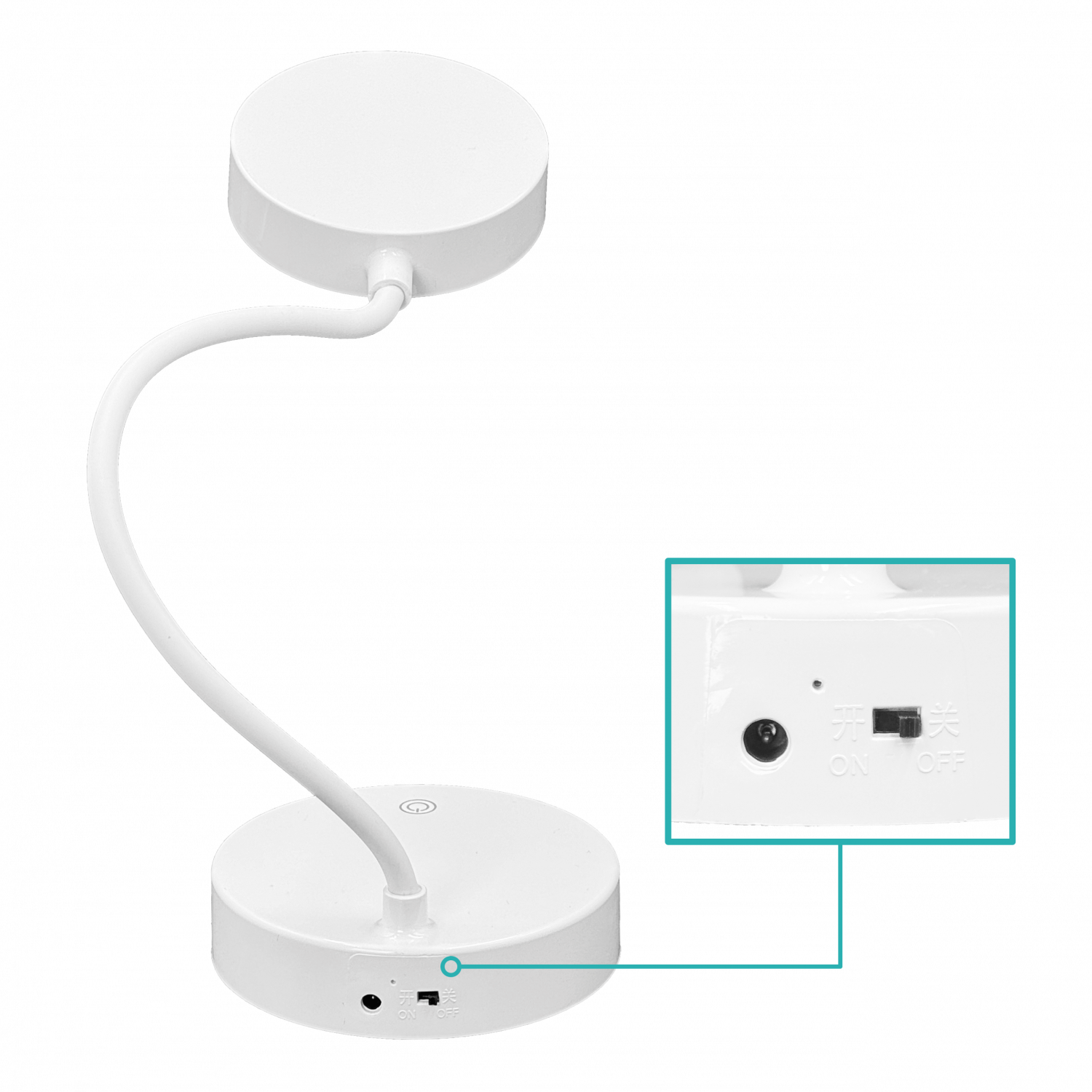 Lampara LED Dimeable-Touch inc-Pila 18650 Litio Recargable USB-AM 5