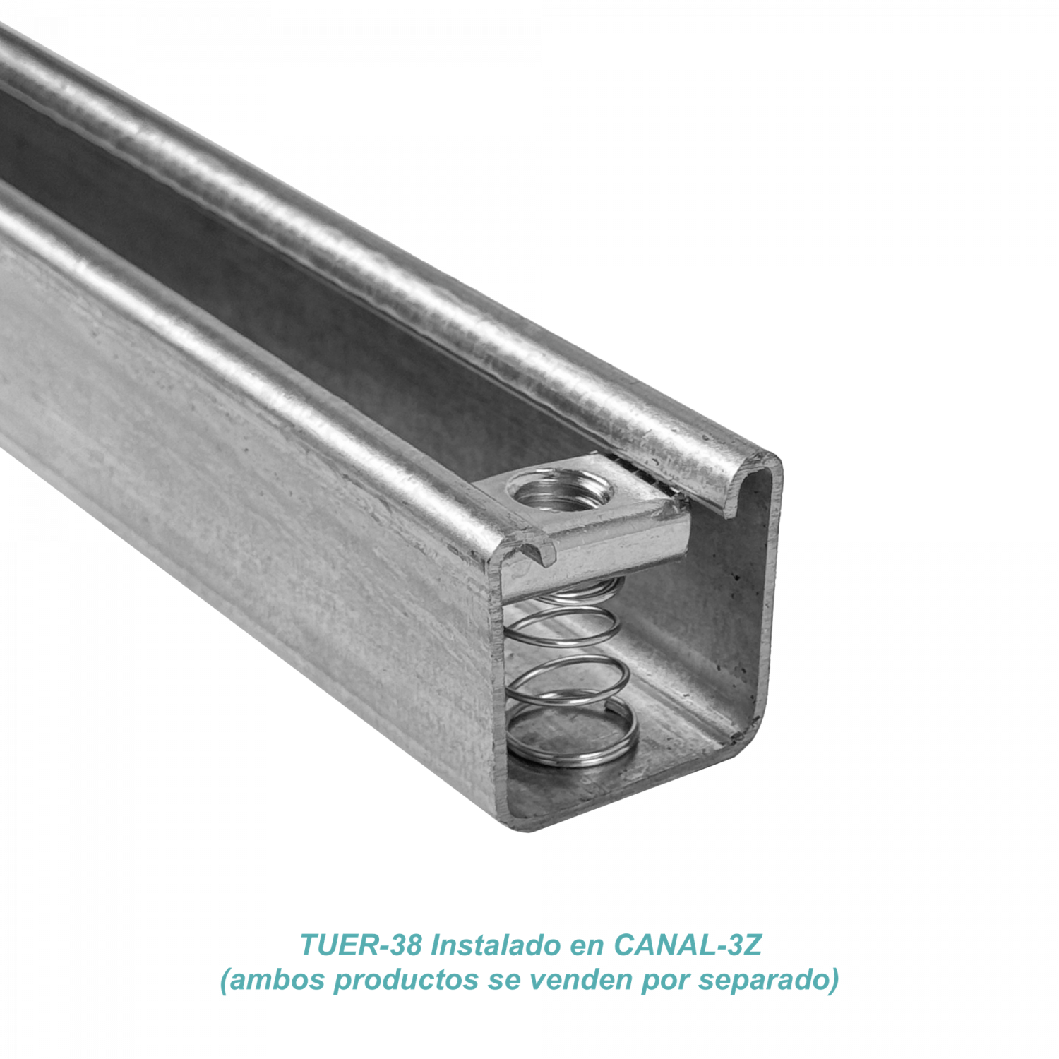 Tuerca con Resorte Hilo interior 3/8pulgada Montajes Riel 42x42mm 3