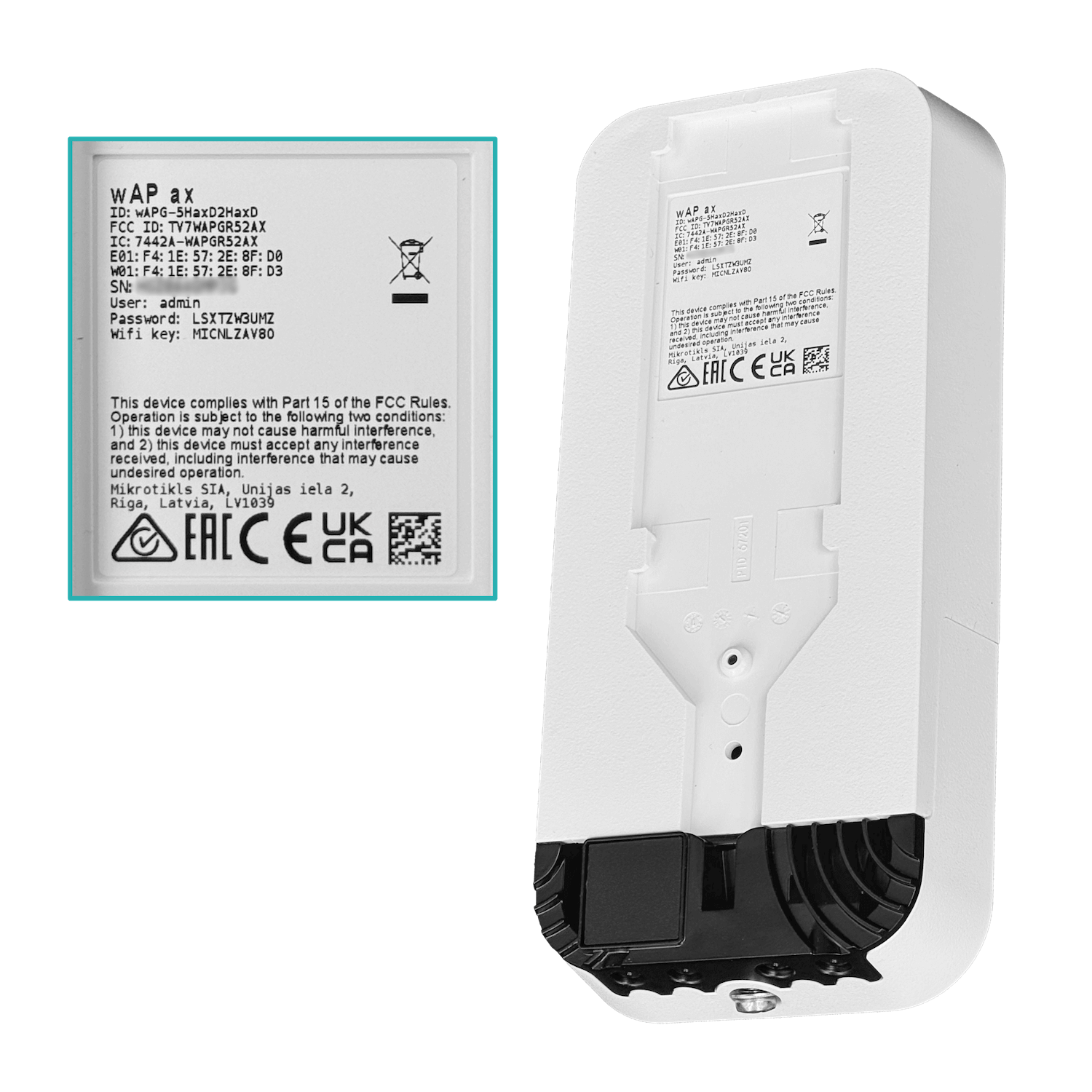 Punto de Acceso Inalámbrico MikroTik wAP ax - Wi-Fi 6 de Doble Banda, x2 Puertos Ethernet 3