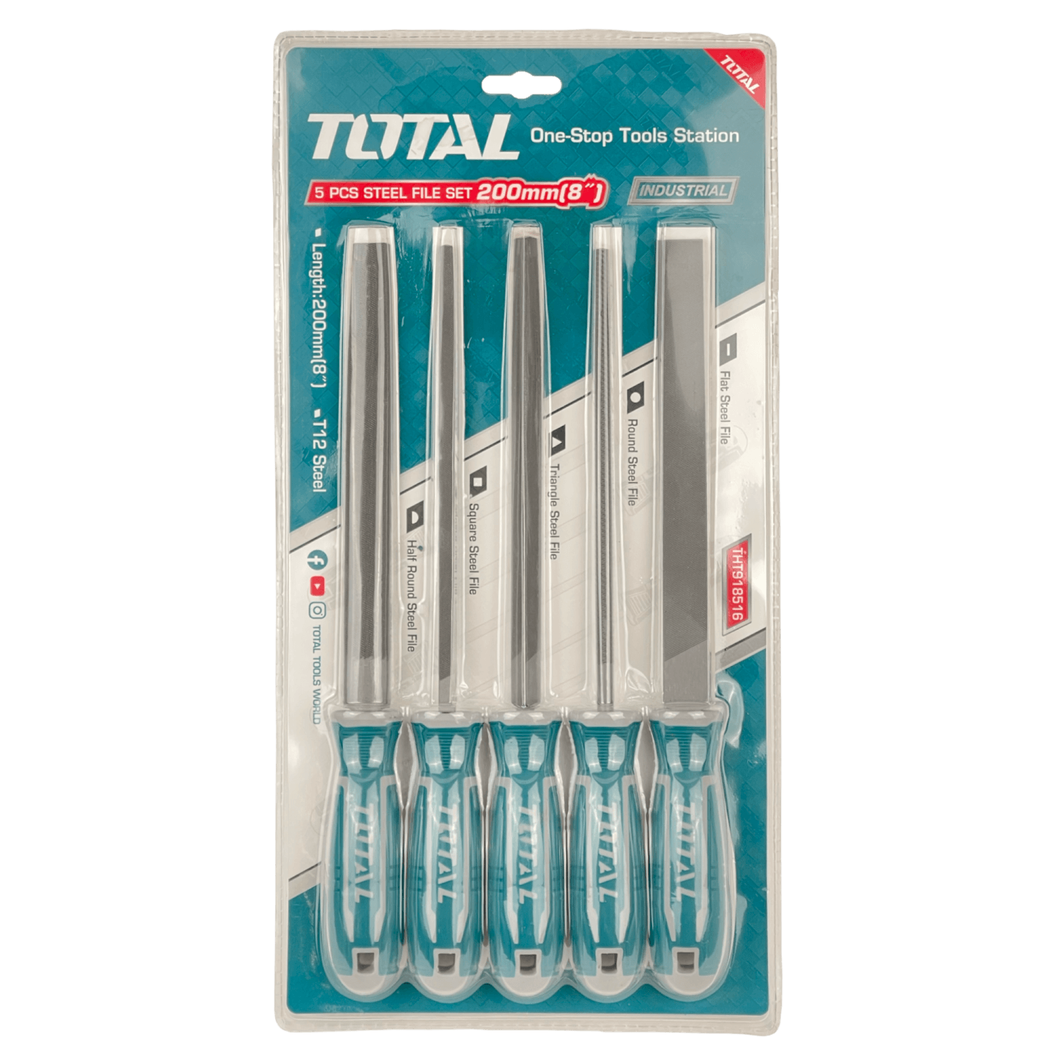 Set limas Total LIMAS-TOTAL 5 piezas acero T12 8 pulgadas 2