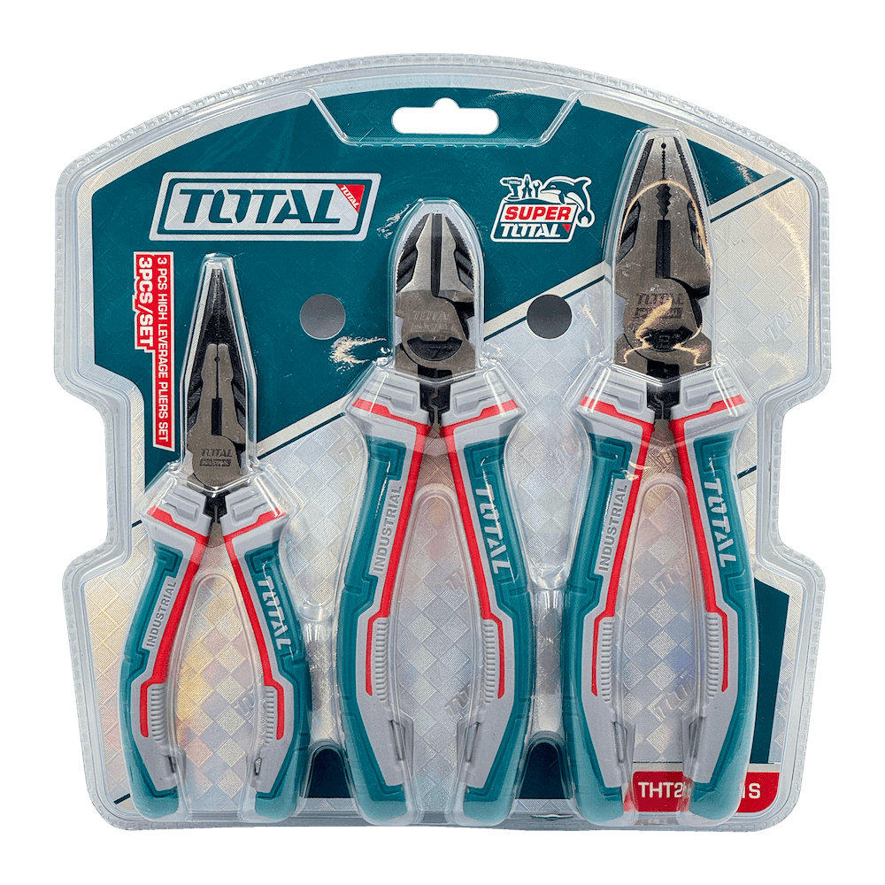 TOTAL Set de Alicates Industrial 3-Piezas 6-7-8-pulgadas THT2K0301S 6