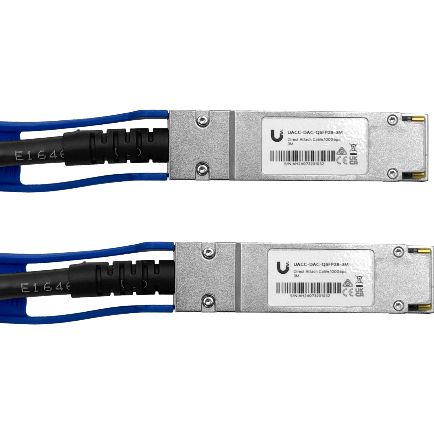 Cable Directo de 100G Ubiquiti UACC-DAC-QSFP28-3M - 3m, QSFP28, 100 Gbps, 30AWG, PVC 2