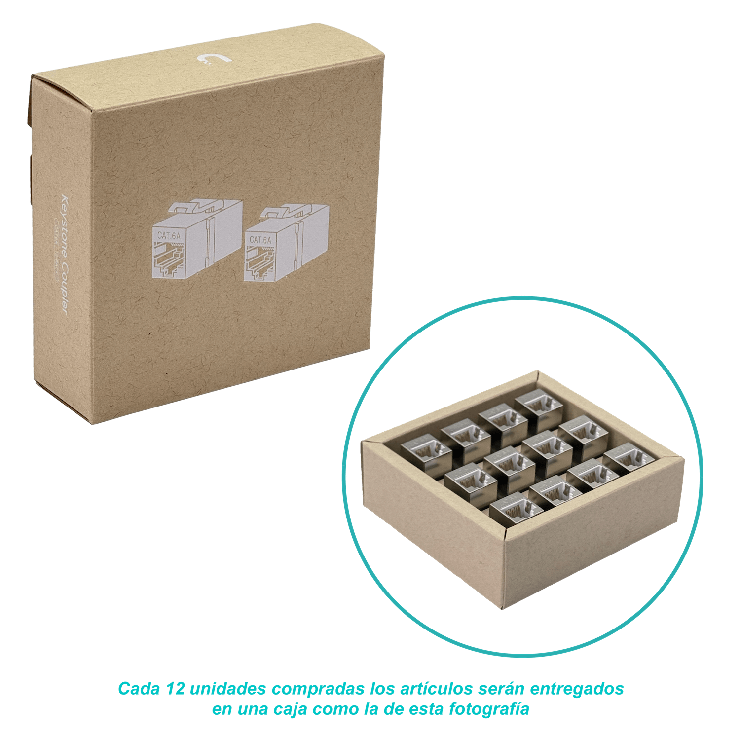 Acoplador Keystone Blindado Cat6A RJ45-RJ45 FTP STP 1