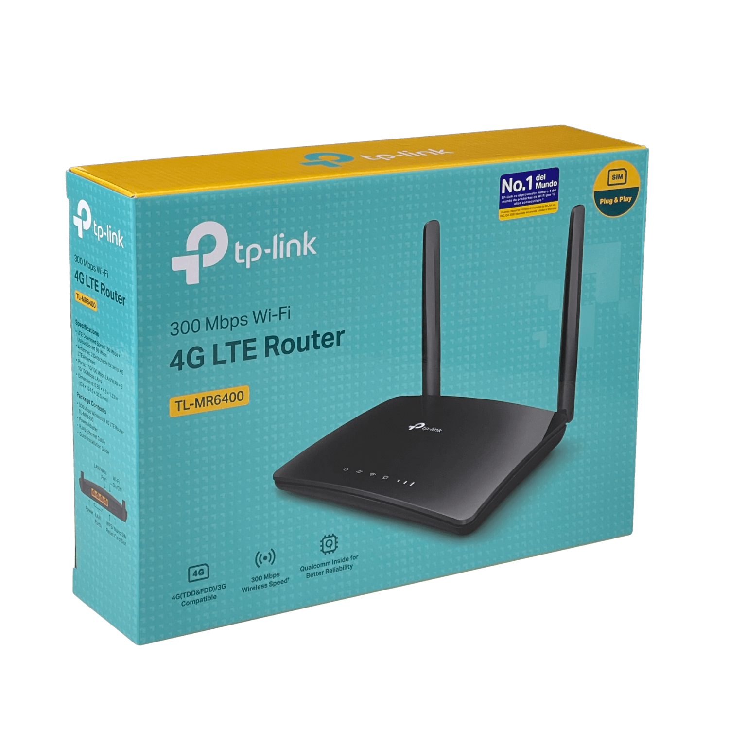 Router TP-Link TL-MR6400 4G LTE Wi-Fi N 300Mbps - SIM, 4 Puertos LAN, Antenas Externas 3