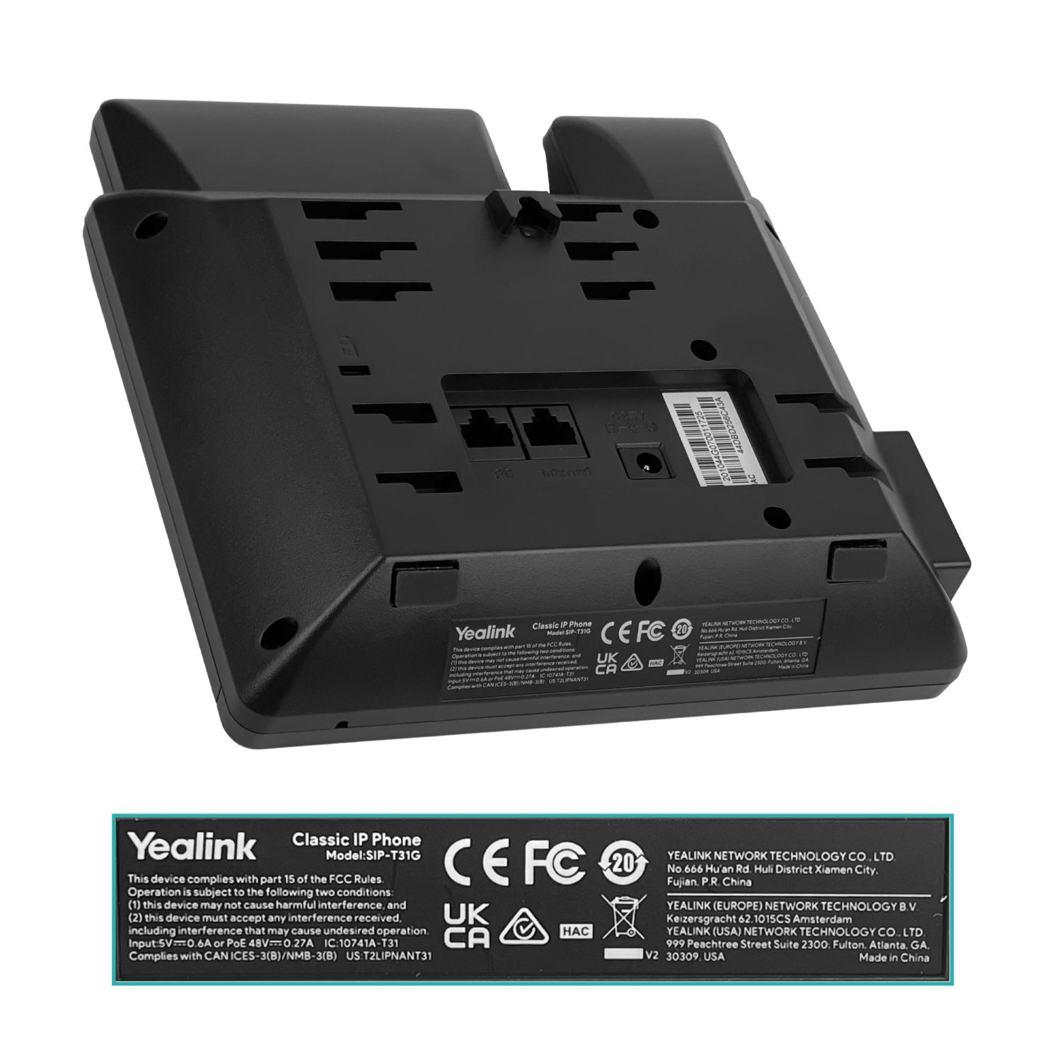 Teléfono IP Yealink SIP-T31G – 2 líneas, pantalla LCD y PoE 7