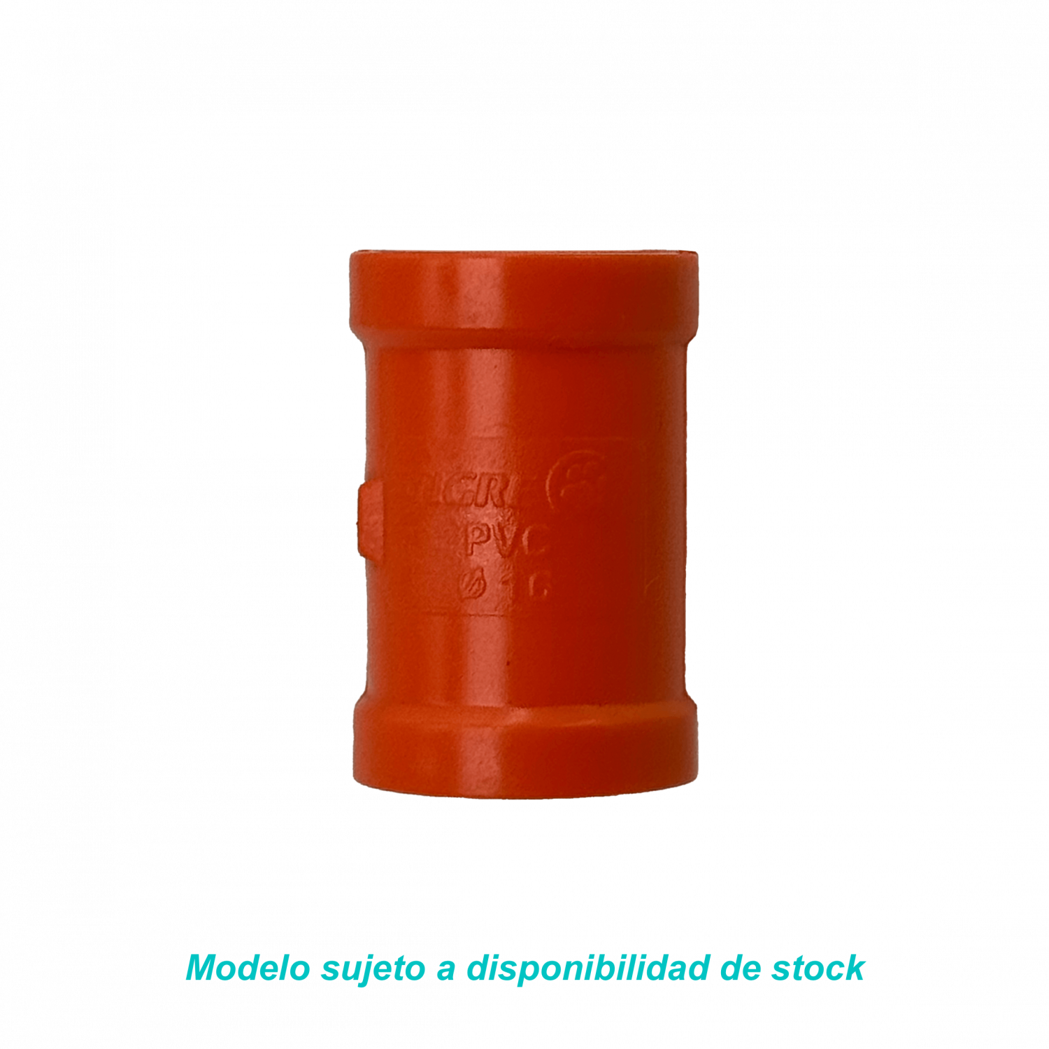 16mm Copla PVC para Tubo Naranjo Certificacion SEC 3