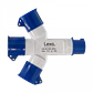 LEXO Triple Enchufe Industrial 1-Macho 3-Hembra 2P+T 16A IP44 250V - Miniatura 2