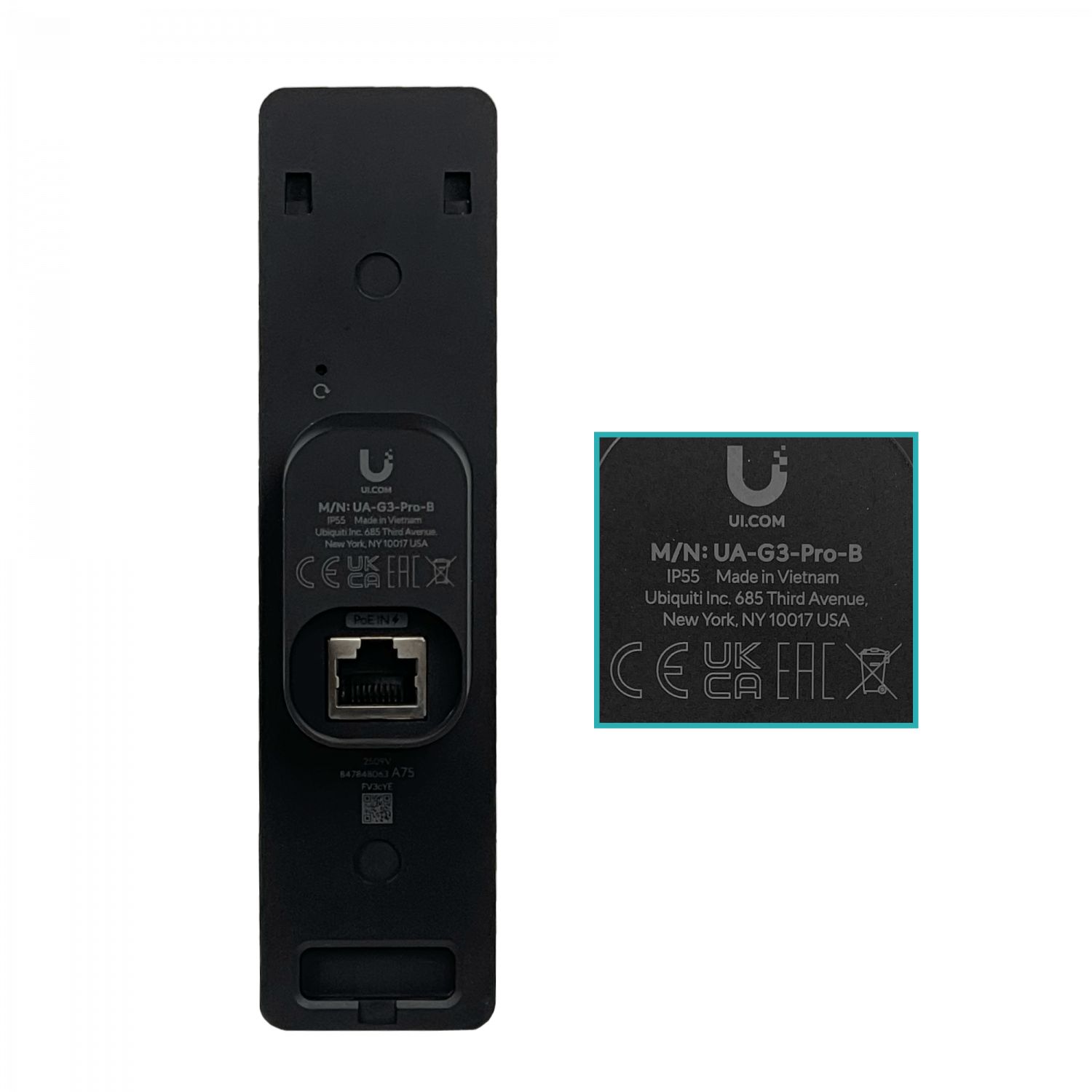Timbre con cámara, NFC, Bluetooth, acceso seguro, negro, UBIQUITI UA-G3-PRO-B 8