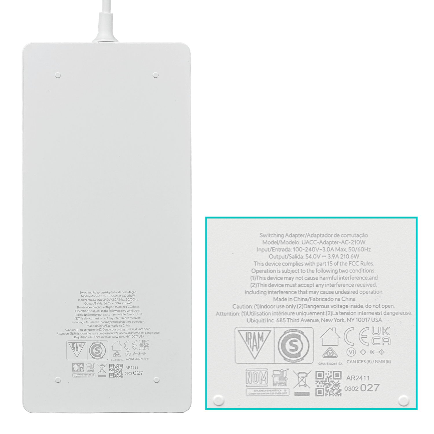 Fuente de Alimentación 54V 210W para Switches PoE Ubiquiti UACC-Adapter-AC-210W -  4