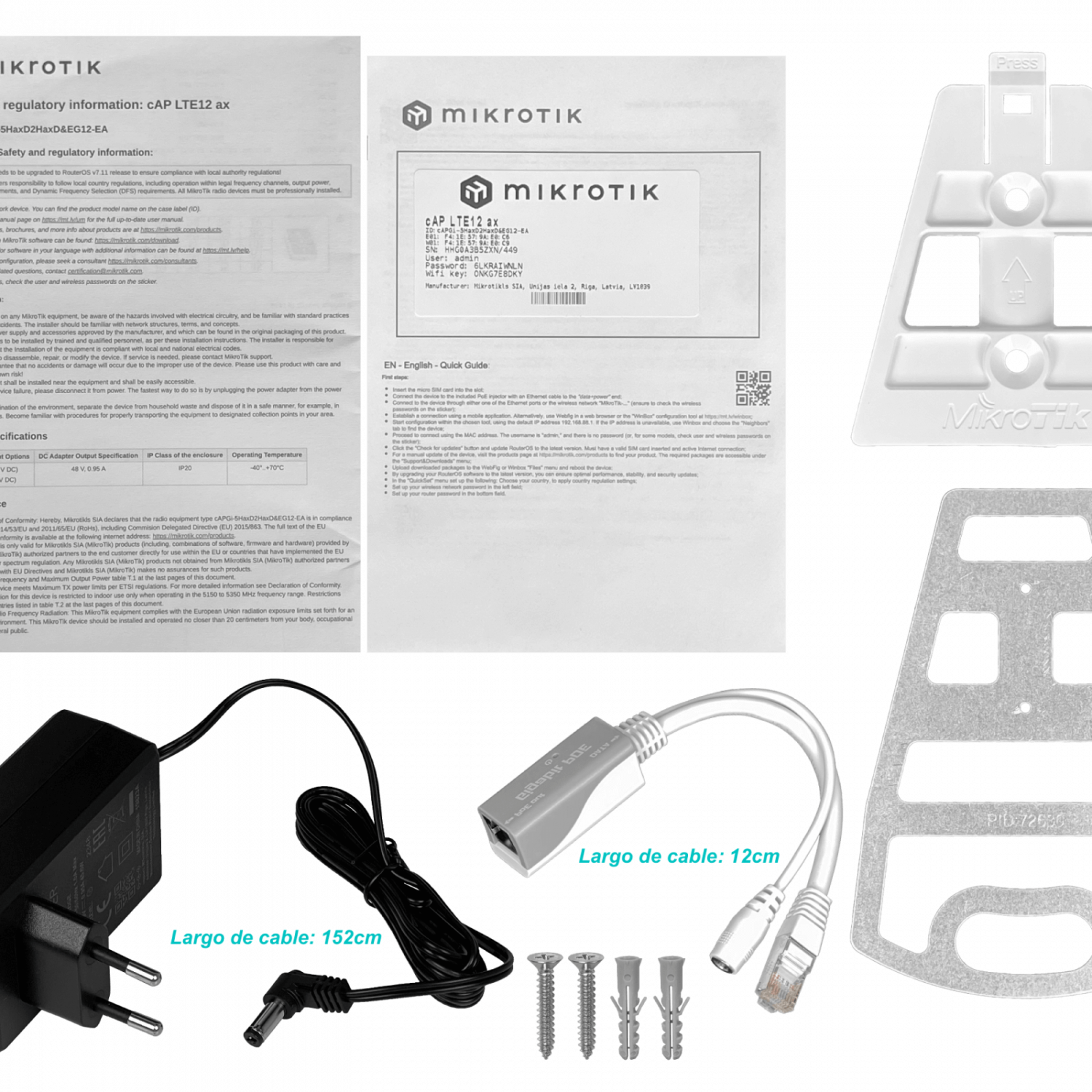 Punto de Acceso de Techo MikroTik cAP LTE12 ax - Wi-Fi 6, Módem LTE CAT12, CPU Quad-Core 1.8 GHz 6