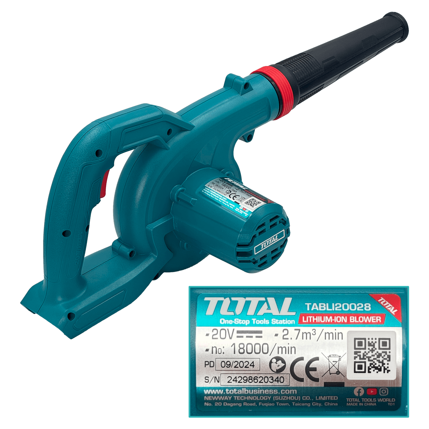 Soplador aire Total SOP-TOTAL inalambrico 20V 18000RPM 2