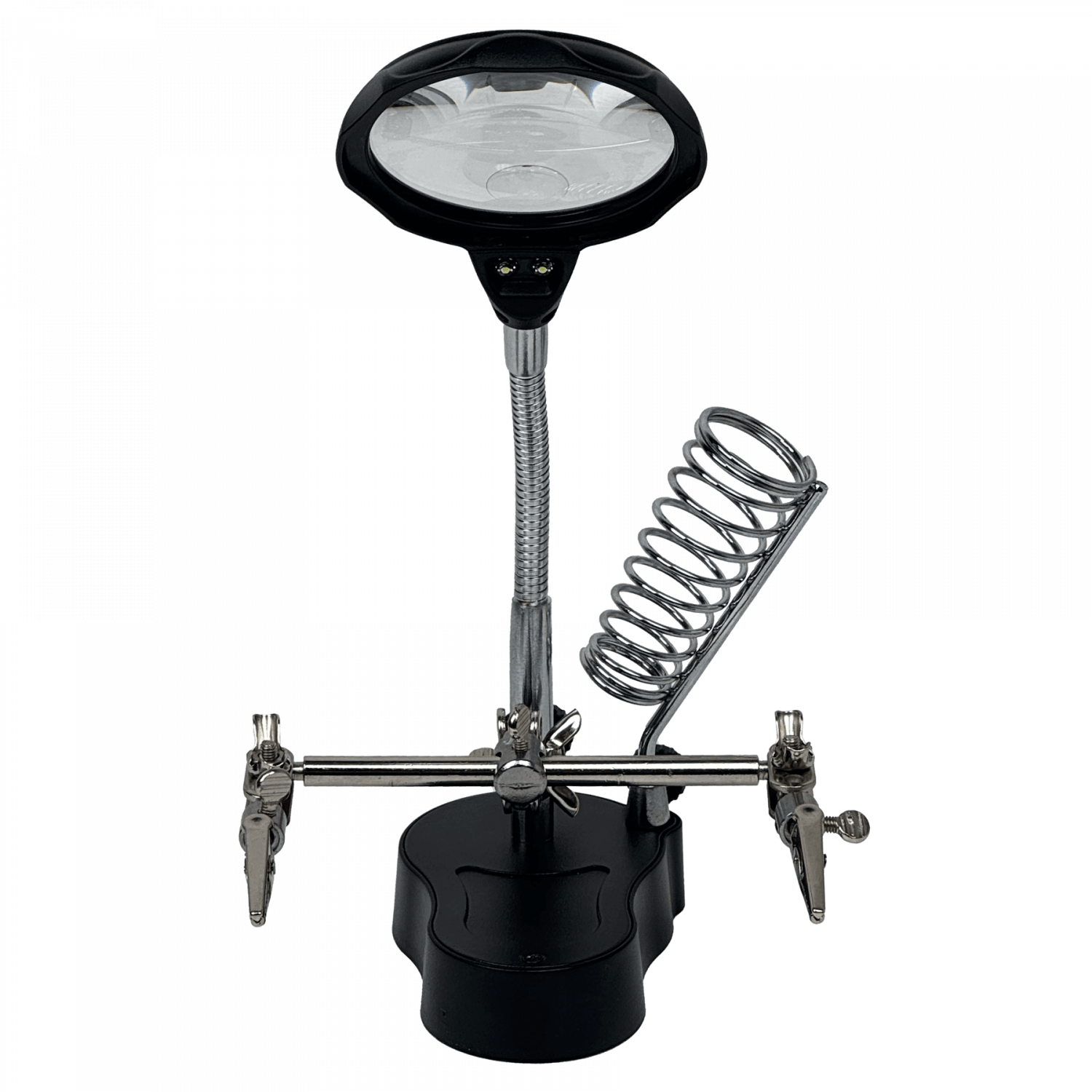 Tercera Mano Porta Soporte Cautin Lupa/3,5X /12X 2-Led Req 3-Pila-AAA 5