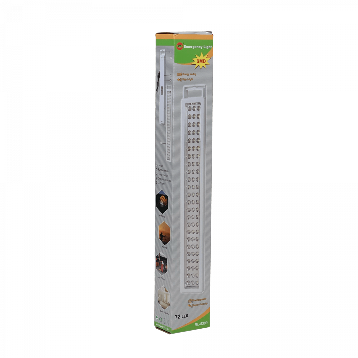 Lámpara de Emergencia EL072 72-LED 220V con Batería Interna 4