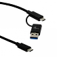 XTECH 2-IN-1 USB-C a USB-CM/AM Cable 182cm USB2.0 XTC-532 - Miniatura 2