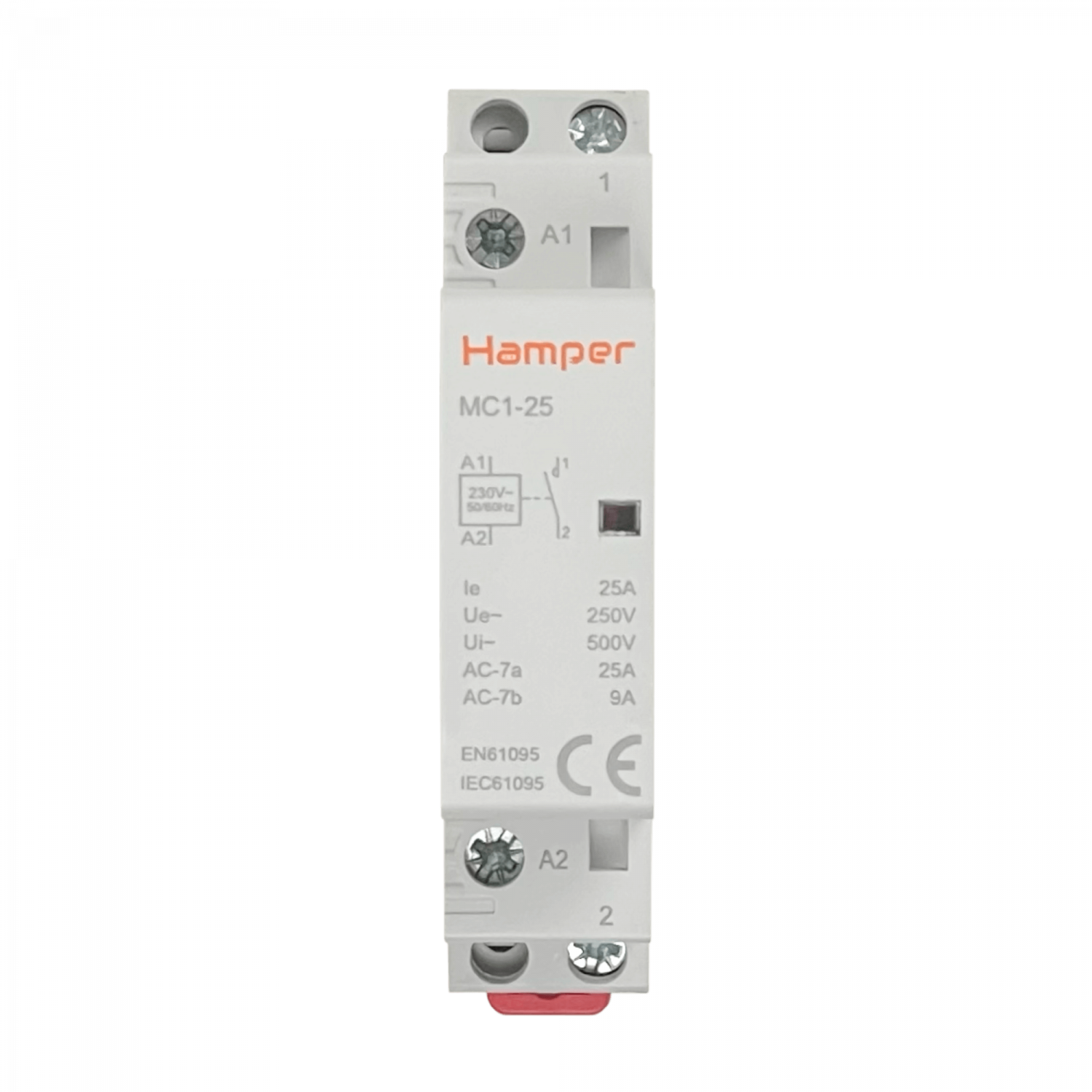 HAMPER 25A Contactor Monofasico Modular 230/400V 1NA IP20 Certif-SEC 1