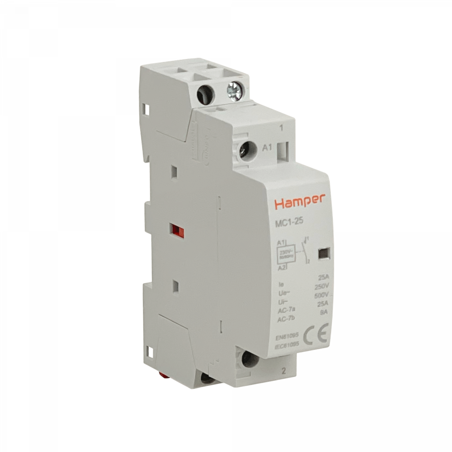 HAMPER 25A Contactor Monofasico Modular 230/400V 1NA IP20 Certif-SEC 3