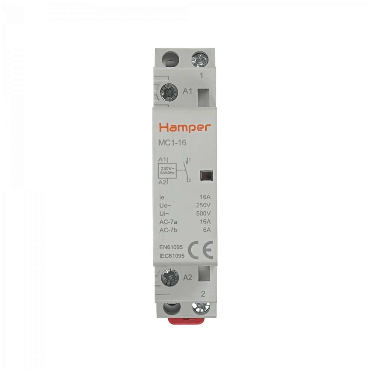 HAMPER 16A Contactor Monofasico Modular 230/400V 1NA IP20 Certif-SEC 3